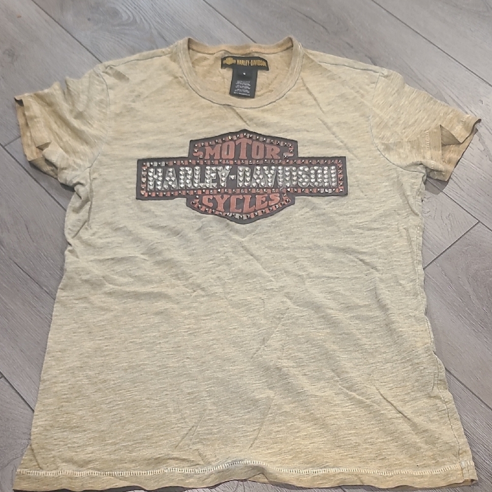 Harley-Davidson Studded Logo Tee - Light Beige